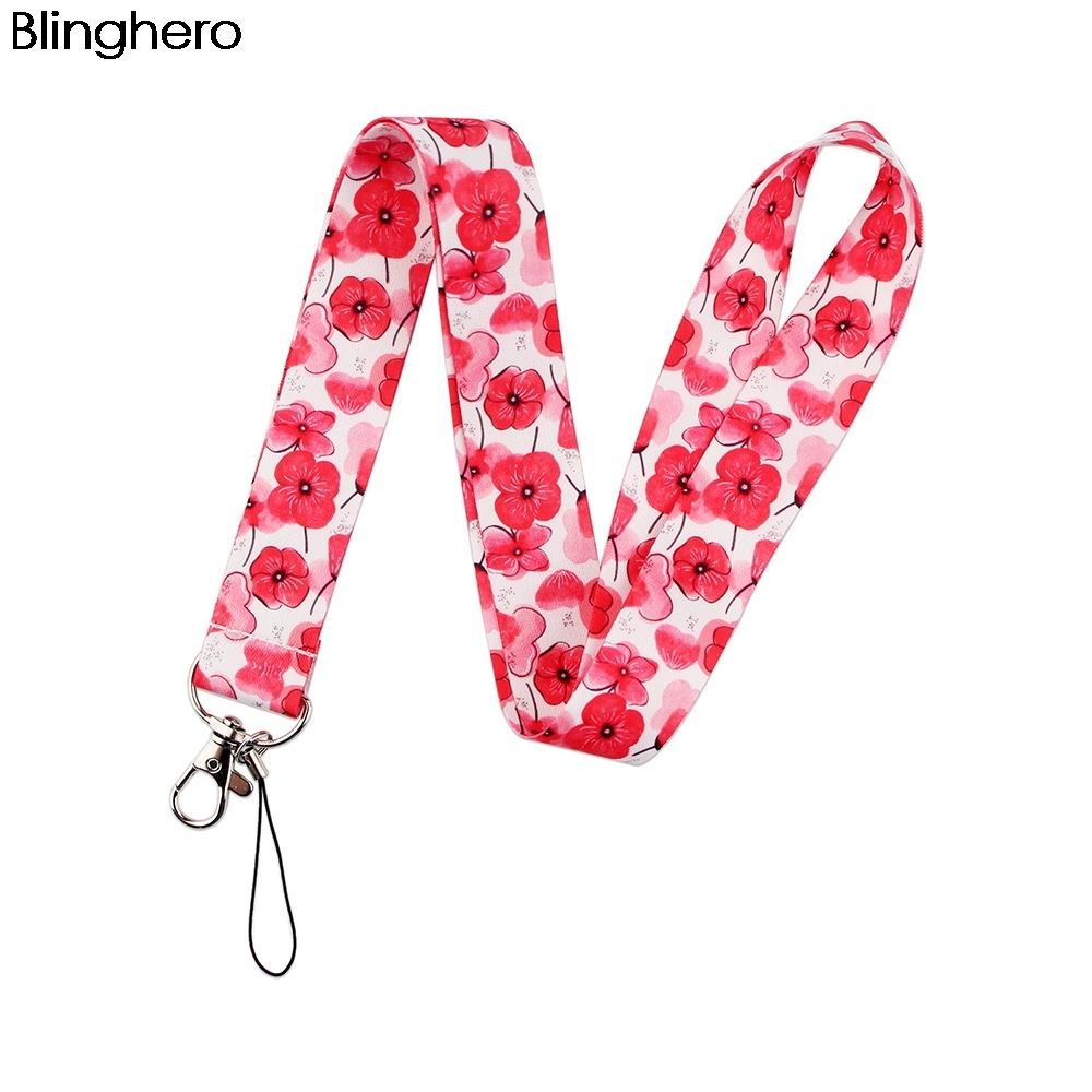 20pcs/lot BH1126 Blinghero Small Fresh Flower Cartoon Animals Neck Strap for key ID Card Gym Phone Badge DIY Hang Rope Lanyard