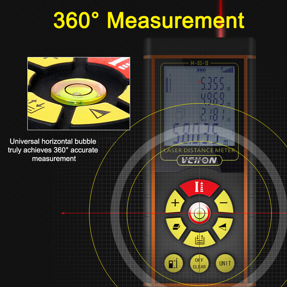 High-precision Laser Rangefinder 40/60/80/100/120m Infrared Measuring Room Instrument Waterproof Electronic Laser Distance Meter
