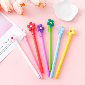 7 Pcs/Set Color Pen Flower Animal Sweet Flora Colored Gel Pen 0.5mm Cute pens for school Kawaii Korean Stationary