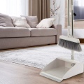 Broom and Dustpan Set Self-Cleaning with Dustpan Teeth 3 Layers Bristles Upright Standing