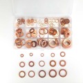 150pcs Copper Washer 15Sizes Solid Sealing Ring Set M5/6/7/8/10/10.5/11/12/12.5/14/15/16/16.5/17.5 Copper Gasket Washers
