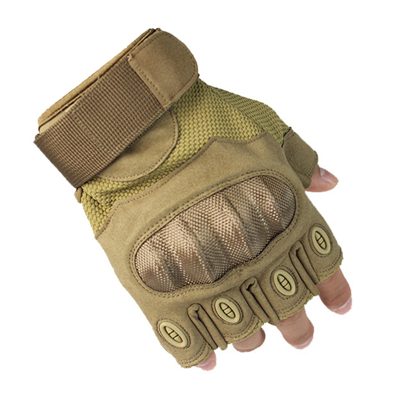 Mens Military Tactical Half Finger Gloves Hard Knuckle Gloves for Shooting Airsoft Cycling Motorcycle Mittens Hiking Hunt Gloves