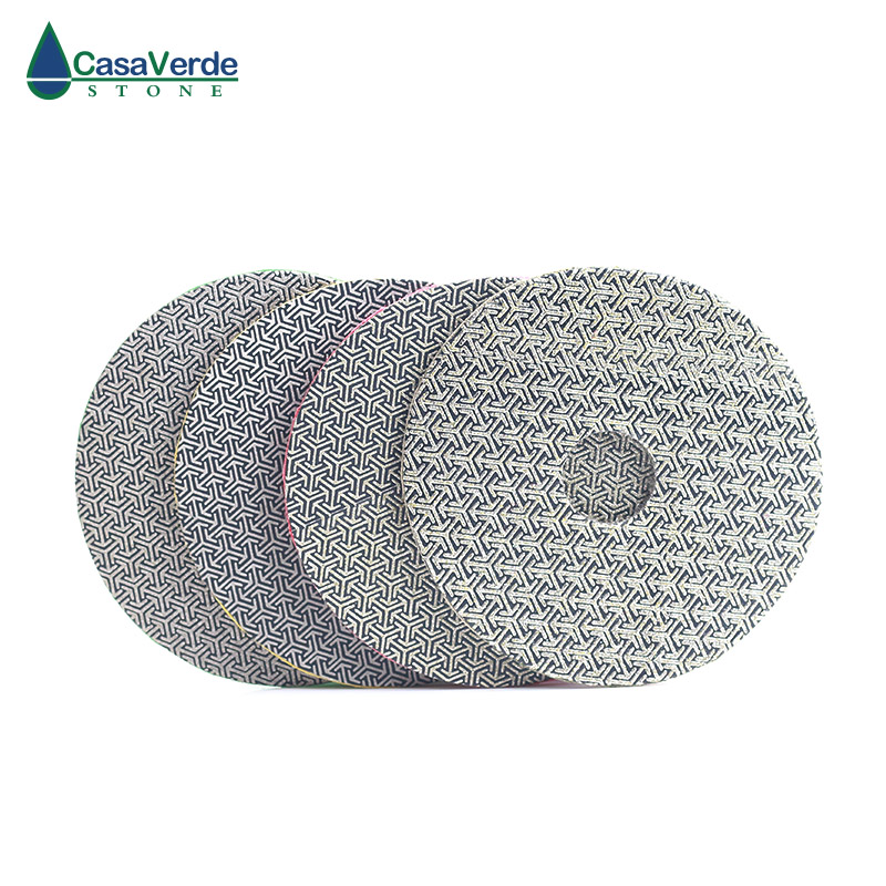 Free shipping 4 inch electroplated polishing pads dry and wet for grinding granite abrasive pads