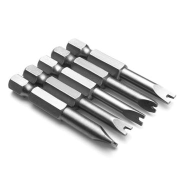 5Pcs/Set Security Drill Bit Set 1/4 Inch Hex Magnetic U Shaped Screwdriver Bits Tools 50mm U Shaped Driver Bits Hand Tools