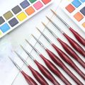 9 Pieces Fine Detail Paint Brush Miniature Painting Brushes Kit Mini Paints Brush Set for Acrylic, Watercolor, Oil, Face, Nail,