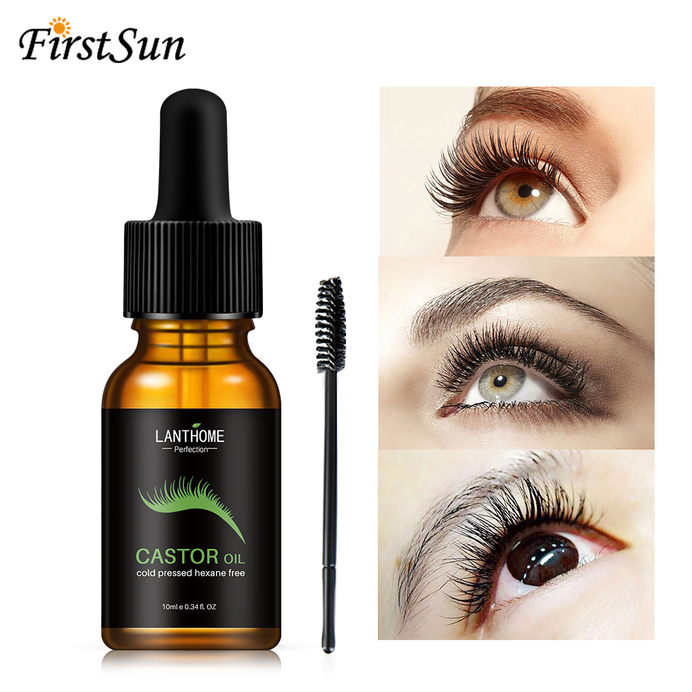 FirstSun Eyelash Growth Serum Longer Fuller Thicker Castor Oil Eyelashes Mascara Enhancer Lengthening Eyebrow Growth Treatment