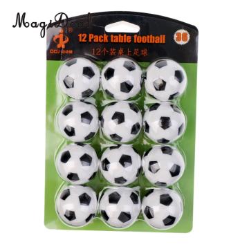 MagiDeal High Quality 12Pcs 36mm Plastic Mini Soccer Table Foosball Ball Durable Table Child Game Gift Toy Accessory Black White