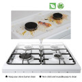 25# 4pcs Black Silver Gas Stove Protectors Reusable Kitchen Gas Stove Burner Cover Liner Mat Injuries Protection Cookware Parts