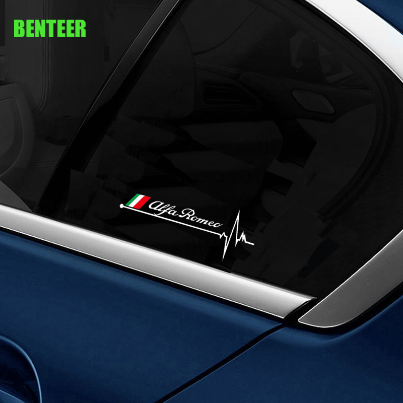 2pcs Car Windows Sticker For Alfa Romeo Giulia Giulietta 159 156 MITO Stelvio 147 Sportiva Auto Accessories