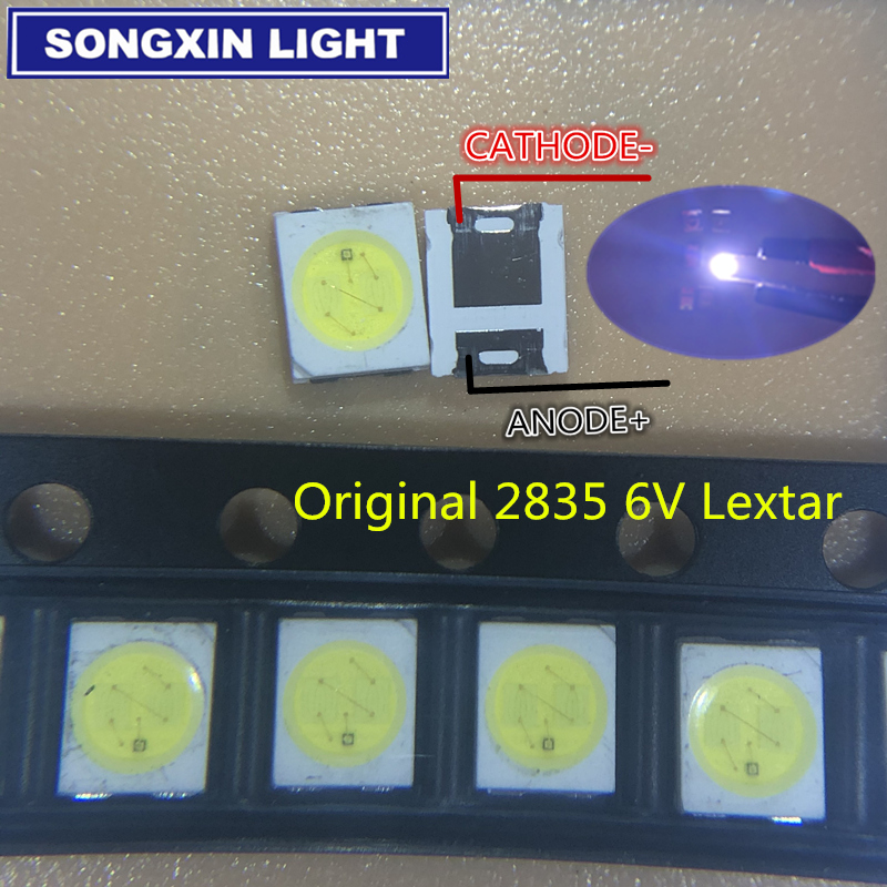 500PCS LEXTAR For maintenance Konka Changhong Amoi LCD TV backlight LED strip lights 1210 3528 2835 SMD LED beads 6V