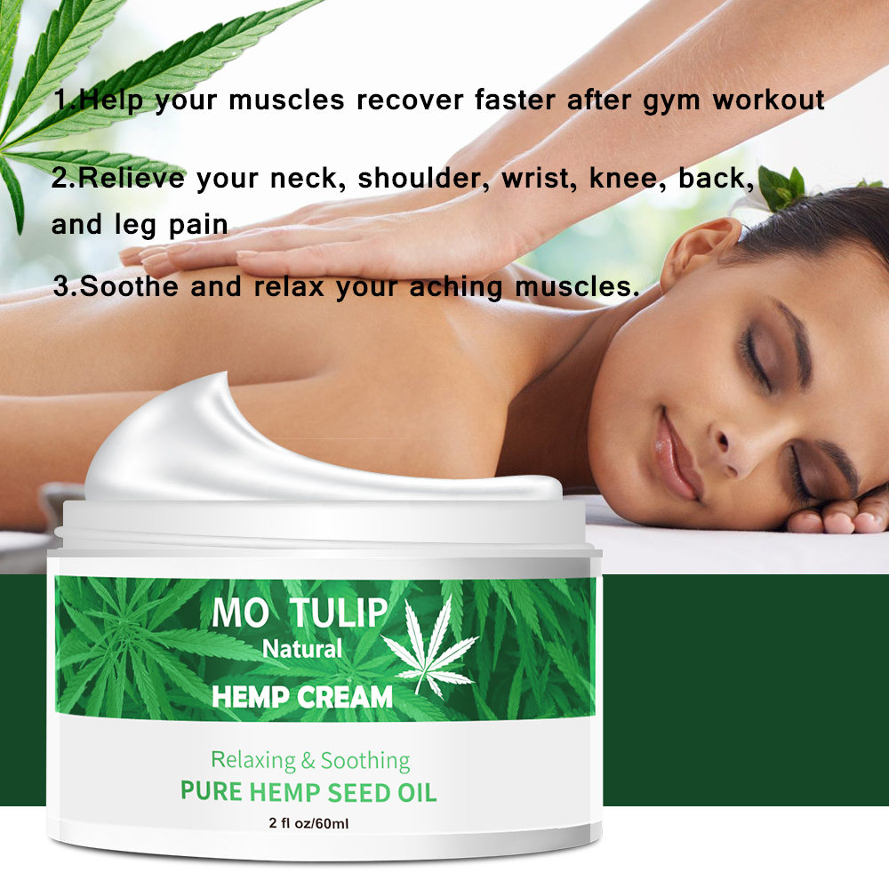 60ML Hemp Oil Essence Day & Night Face Cream Anti-aging Relieve Anxiety Moisturizer Nourishing Skin Care Cream DROP SHIP