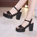 Quality Plus Size 32-43 Block Heel 8cm Platform Sandals Women Shoes Creepers 2021 Summer High Heels Sandals Ladies Office Shoe
