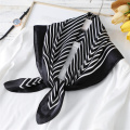 Striped Print Women Silk Scarf for Neck Wraps Summer Neckerchief Bandana Shawls Scarves Hair Band 2020 Fashion