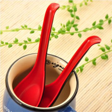 Black Red Plastic Spoon Home Flatware Porridge Bowl Chinese Dinner Spoon Japanese Soup Spoon for Home Restaurant kitchen tools