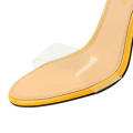 BIGTREE Rome Transparent Crystal Heels Sandals Open Toe Female Thick High Heel Fashion Buckle Dress Pumps Women Sandals 11CM