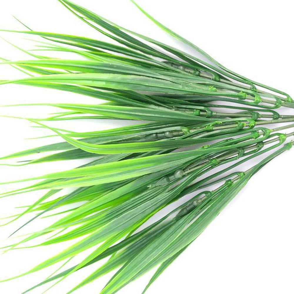 3pcs Artificial Outdoor Plants Fake Plastic Greenery Shrubs Wheat Grass Bush Plant Potted Simulation Grass 7 Fork Spring Grass