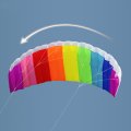 1.4/2/2.7m Rainbow Dual Line Kitesurfing Stunt Parachute Soft Parafoil Surfing Kite Sport Kite Large Outdoor Beach Flying Kite