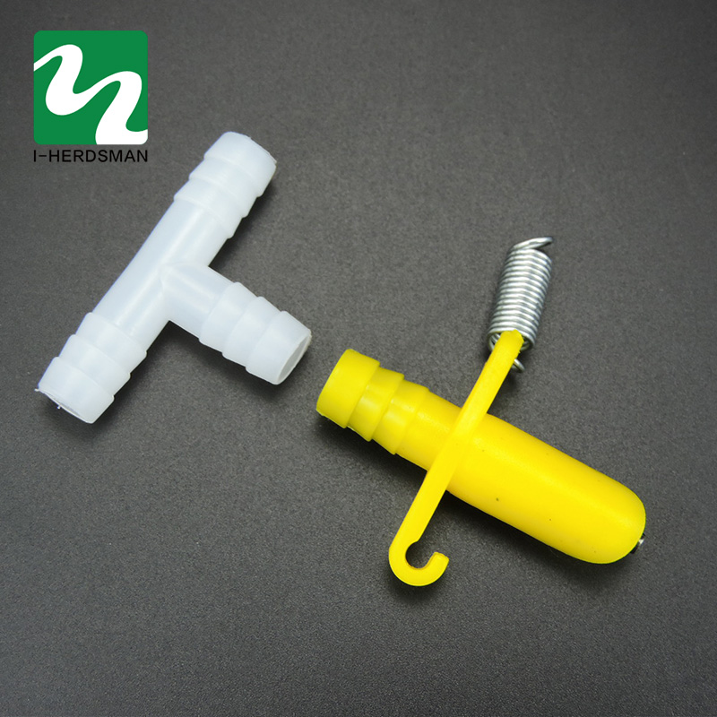 20 Set Rabbit Drinking Automatic Waterer Feeder Water 8 Mm Tee + Spring Rabbit Rearing Tools Animal Husbandry Equipment