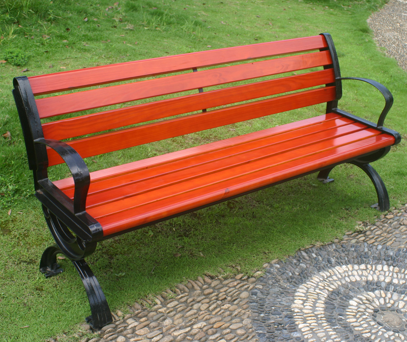 Park bench outdoor anticorrosive wood benches courtyard wood chair stool playground park chair seat cast aluminum