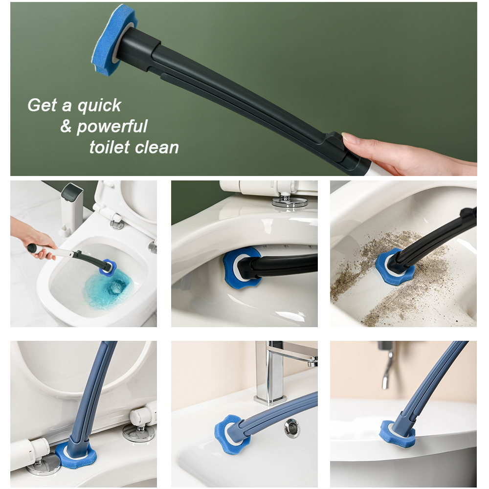 SDARISB Disposable Toiletwand Cleaning Brush Toilet Brush Holder With Cleaning System For Bathroom Toilet And Kitchen Clean