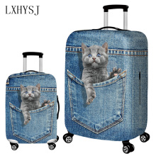 Denim Animals Pattern Luggage Protection Cover Elasticity Luggage Cover Suitable for18-32 Inch Suitcase Case Travel accessories
