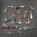 1PCS Metal Weapon Game Pickaxe Action Figure Toy Rocket M4 Launcher Anarchy Axe Reaper Pickaxe Keyring Keychain