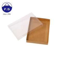 Plain Folded Kraft Paper Boxes With Transparent Lid