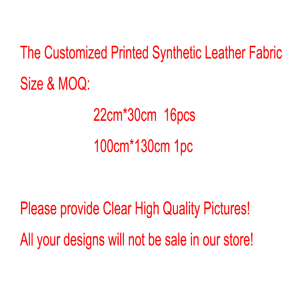 Customized Synthetic Leather Fabric Your Designs Printed Pu Faux Fabric For DIY Bag Hairbows Materials Handmade Crafts Fabric