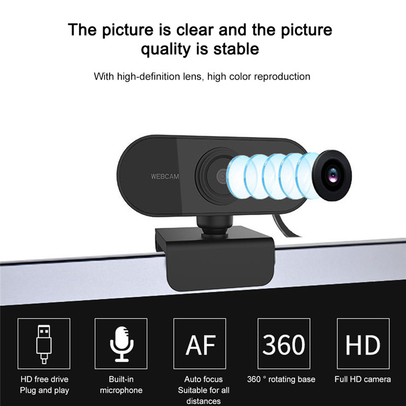 2020 New 2.0 HD Webcam 1080P USB Camera Video Recording Web Camera with Microphone For PC Computer WebCamera Cam camara usb pc