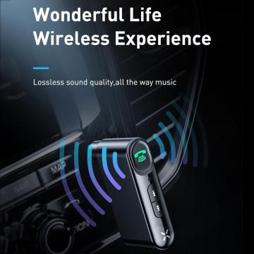 Car Bluetooth 5.0 Wireless Adapter 3.5MM Audio Receiver Hands-free Calling Supporting Adapter Wide Compatibility Receiver