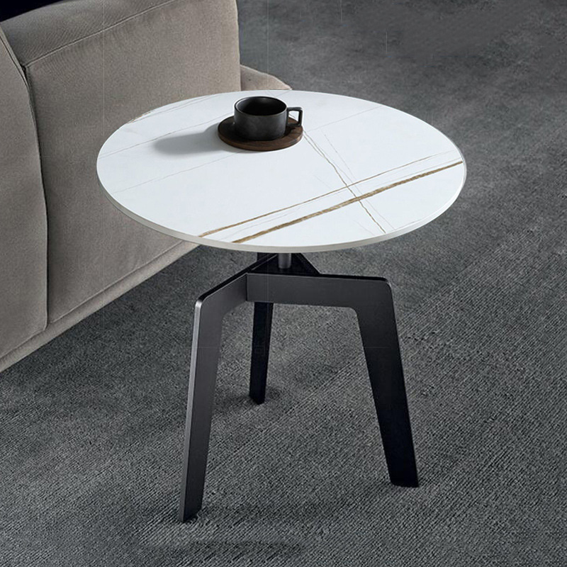 New Nordic Modern Rock Slab Marble Side Coffee Table Italian Minimalist Luxury Living Room Furniture Small Round Tables Bedside