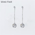 Uini-Tail hot 925 sterling silver Korean cherry long ear wire literary temperament ring plum earrings small fresh flower earring