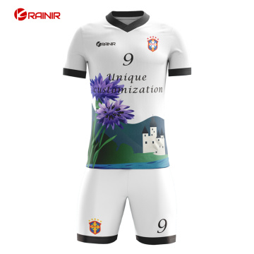 High quality quick dry Breathable 100% polyester fully printing football soccer wear football jerseys uniform for man