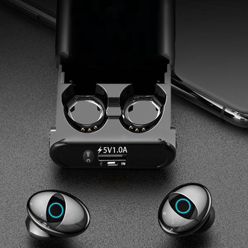 Q1Pro Wireless Bluetooth Earphone Multi-Function MP3 Player Earbuds IPX7 Waterproof 9D TWS Earphone 6000MAh Power Bank