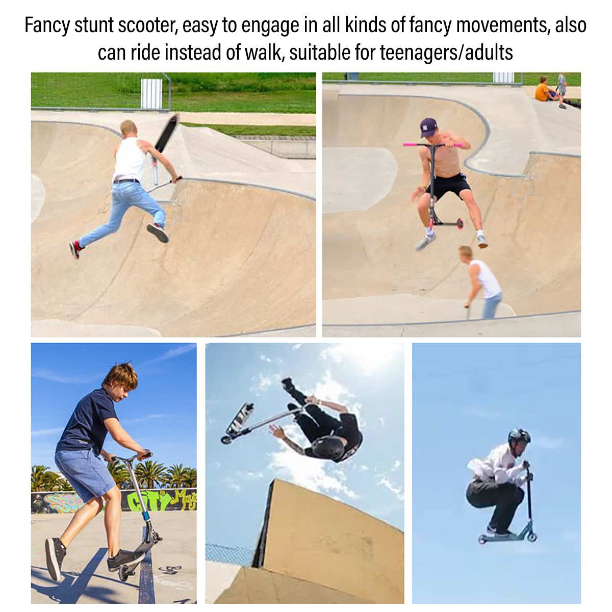 Kick Scooter Aluminum Alloy Foot Scooter 360 Rotation Road Ride Back Brake Skateboard 2 Wheels Extreme Sport Stunt Scooters