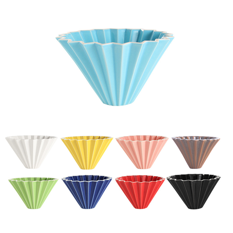 Ceramic Coffee Dripper 1-2Cups 1-4Cups Creative Engine Style Coffee Drip Filter Cup Permanent Pour Over Coffee Maker