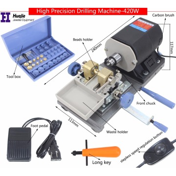 Freeshipping 420W BLACK Stone Pearl Drilling Jewelry Making Equipments Beading Polishing Tools Powerful Amber Holing Machine