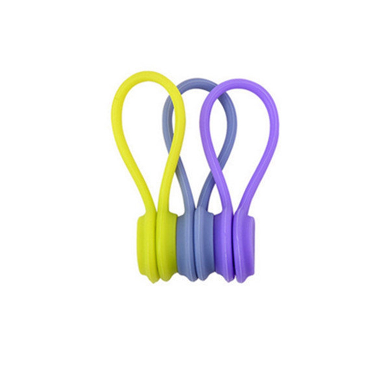 3 Colors Soft Silicone Magnetic Wire Cable Organizer Key Cord Earphone Storage Holder Clips Cable Winder For Data Cable