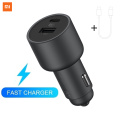 Xiaomi Car Charger 100W/37W 5V 3A Dual USB Fast Charging QC Charger Adapter For iPhone Samsung Huawei Xiaomi 10 Smartphone