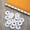 30PCS White Heart Binding Discs Plastic Round Button Loose-leaf Binder Notebook Disc Mushroom Hole Binder Buckle Office Supplies
