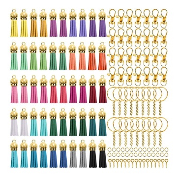 360Pcs Dog Buckle Key Chain Key Ring Set DIY Hoisting Making Tel Jewelry Accessories Mixed Color Claw Nail Split Ring