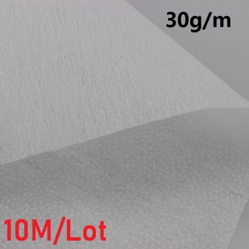 10M Non-woven Fusible Interfacing Back Glue Cloth-lined Soft Interlining Apparel Sewing Fabric DIY entretela adhesiva 30g/m