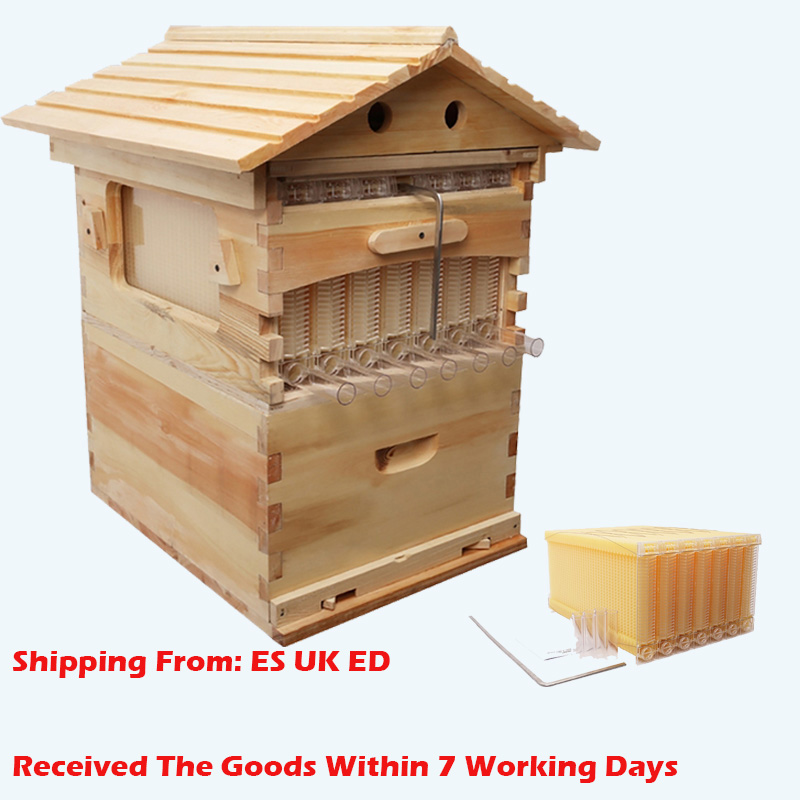 Automatic Honey Bee Hive House Honey Collection Wooden Food Grade Box Bee Hive Frame Beehive Box Beekeeping Box Tools Supplies