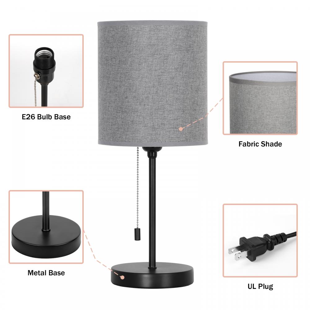 Pull Chain Switch Rustic Side Table Lamp