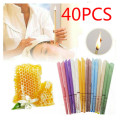 40pcs Auricular Candle Therapy Aromatherapy Indian Ear Candle Beeswax Ear Therapy Straight Bell trumpet Shape Type With Earplugs