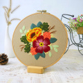 Embroidery Flowers Materials Package DIY Embroidery Kit For Beginners Bamboo Hoop Handmade Cross Stitch Sewing Supplies broderie