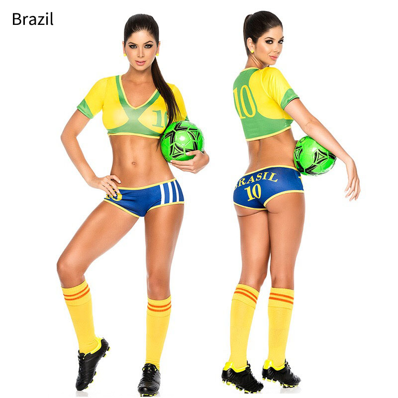 Lady Football Baby High School Girl Sexy Cheerleader Jersey Costume Top Shorts Set Player Soccer Uniform Clothing Wear For Women