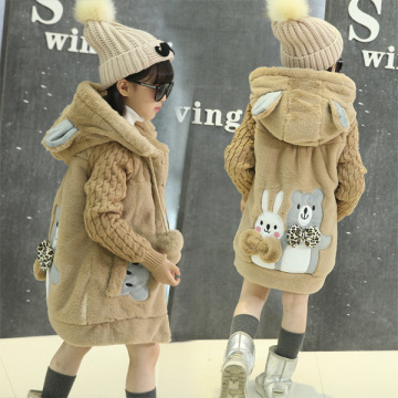 OLEKID 2020 Aautumn Winter Cartoon Rabbit Girls Parka Thick Warm Hooded Girl Jacket Outerwear 5-14 Years Kids Teenage Girls Coat