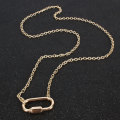Women Necklace Stainless steel Gold Color Strong Shackle U Carabiner Snap Hook Charm Climbing Buckle Horseshoe Clasp Long Choker