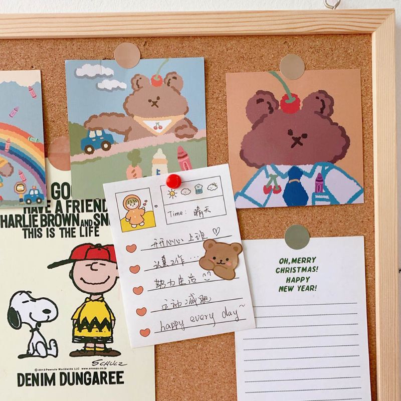 Cork Wood Wall Hanging Message Bulletin Board Frame Notice Note Memo Board Shop E65A